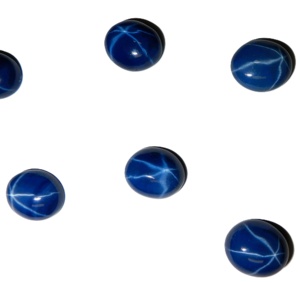 Zafiro Azul Estrella Ovalado de 12x14 mm, 13.5 Quilates, Creado en Laboratorio, Cabujón Pulido con Efecto de Estrella de 6 Puntas para Joyería - Product Image 5