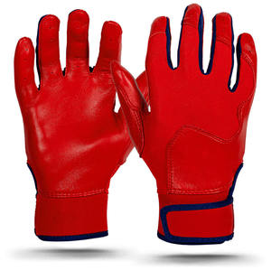 Elite Red Genuine Leather Baseball Batting Gloves Heavy Duty Pro Grip Impact Resistant Custom Adult Youth Batti - Product Image 1
