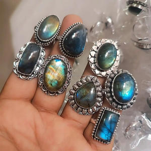 Anillo Ajustable de Cristal con Corte de Diamante en Forma de Lágrima para Mujer, Anillo de Joyería con Gemas Multicolores en Venta - Product Image 5