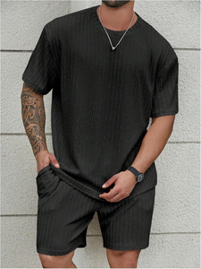 Vente en gros de t-shirts et shorts pour hommes personnalisés, ensemble 2 pièces, vêtements décontractés d'été avec logo imprimé, design personnalisé, ensembles de t-shirts courts - Product Image 6