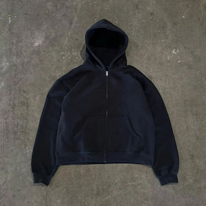 Nouvel ensemble de survêtement décontracté et ample en coton épais de haute qualité pour homme, avec sweat à capuche zippé et pantalon - Product Image 5