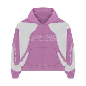 Survêtement unisexe à capuche en molleton français de qualité supérieure 320 g/m² |   Design imprimé personnalisé en tissu lourd délavé à l'acide |   Entraînement hivernal OEM - Product Image 5