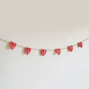 Suministros para regalos del Día de San Valentín, guirnalda de ratán hecha a mano, decoración de pared, guirnaldas tejidas de alta calidad - Product Image 2