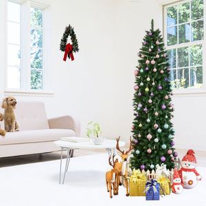 Albero di Natale in PVC Premium da 2,3 m, Stile Pino Appuntito, Albero Artificiale con Supporto in Metallo da Tavolo per Decorazioni Natalizie da Esterno - Product Image 6