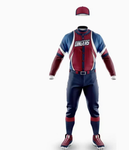 Ensemble uniforme de baseball Dingers pour hommes, maillot sublimé à manches longues, pantalon avec fermeture à boucle, tissu polyester respirant, coupe athlétique - Product Image 3