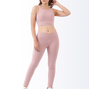 Conjunto Deportivo de 2 Piezas para Mujer, con Contraste de Color, Compresión, Leggings sin Costuras con Efecto Levanta Glúteos, Bra Deportivo, para Fitness y Yoga - Product Image 4