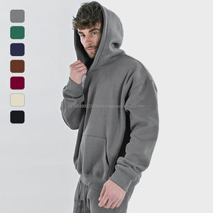 Sweats à capuche personnalisés pour hommes en coton lourd de qualité supérieure, impression gonflée, sweats à capuche surdimensionnés de style streetwear pour hommes - Product Image 1