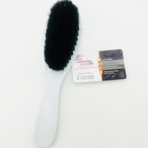 Brosse à cheveux Hooper & Company, manche en bois, manche blanc, brosse professionnelle pour barbier, emballage personnalisé avec logo - Product Image 5