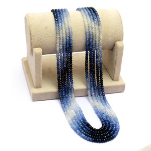 Cuentas facetadas de zafiro múltiple AAA+ de 4mm-5mm, cuentas de zafiro birmano azul ombré natural, piedras preciosas para collar de capas - Product Image 2