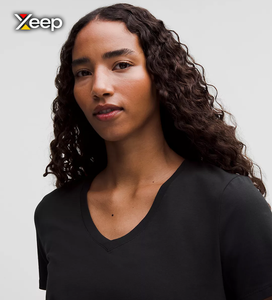 เสื้อยืดออกกำลังกายผู้หญิง XEEP แบบสวมใส่สบาย น้ำหนักเบา ผ้าถัก ทรงหลวม แขนสั้น ระบายอากาศดี คอวี ลายตัวอักษร - Product Image 4