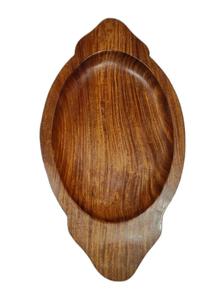 <b>Brownie</b> Sizzler Wooden <b>Tray</b>, Oval shape wooden Sizzler, Oval Shape, Brown, Pack of 1 - Product Image 2