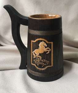 Vintage Wooden Handmade Eco-Friendly <b>Beer</b> Mug with Lid for Men Camping Travel Outdoor Engraved - Product Image 2