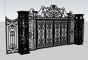 Portail de sécurité extérieur en fer forgé et mur de clôture métallique – Portail décoratif durable pour projets de construction modernes - Product Image 4