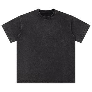 เสื้อยืดคอกลมแขนสั้นผู้ชาย ผ้าฝ้าย 100% ทรงปกติ สไตล์ลำลอง ผ้าเจอร์ซีย์ถักลายกราฟิกด้านหน้า ล้างสีแบบแอซิดวอช ทรงพอดีตัว - Product Image 4