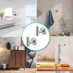 Porte-serviettes mural moderne pour salle de bain en acier inoxydable SUS 304 nickel brossé pour douche - Product Image 4