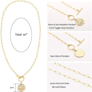 Collier pendentif étoile de lune en or à la mode, collier minimaliste pour pull, accessoires de bijoux de mode transfrontaliers - Product Image 3