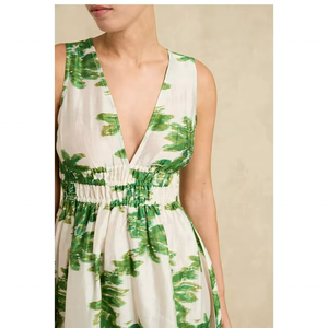 Robe en coton écologique pour femmes, longue, élégante, à imprimé floral, respirante, style décontracté d'été avec décoration en dentelle, offre ODM - Product Image 4