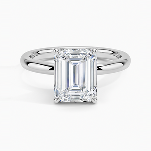 Anillo BOJ 71 con Corte Esmeralda, Plata 925, Halo de Diamantes, Solitario con Piedra de 2ct, Color D, VVS1, Moissanita Certificada GRA, Precio Bajo - Product Image 1