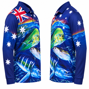 Camisa Polo de Pesca Australiana Personalizada para Hombre – Jersey de Manga Larga con Protección Solar UPF 50+ – Fabricante OEM de Marca Privada - Product Image 2