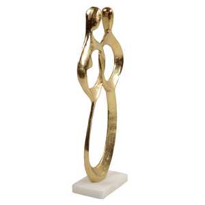 Abstract Gold Plated Aluminum Sculpture <b>Figure</b> Contemporary Art Decor Tabletop Display 41cm Height for Theme Living Room Decor - Product Image 4