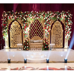 Paneles Decorativos Dorados para Recepción de Boda, Aspecto Radiante, Marco Dorado para Decoración de Escenario, Inspiración Marroquí - Product Image 1