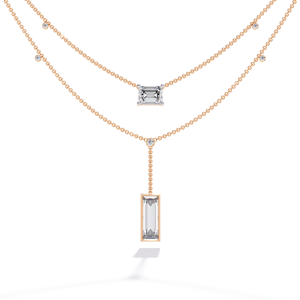 Collier pendentif en moissanite taille émeraude, argent 925 plaqué rhodium, chaîne de luxe unisexe, bijoux de mariage certifiés GRA AMBER - Product Image 3