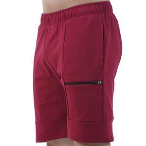 Shorts de sport bordeaux pour hommes avec poche latérale zippée, séchage rapide, pour entraînement, course à pied et activités sportives - Product Image 3
