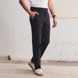 Pantalones Casuales para Hombre con Bolsillos Laterales, Cintura Media, Cierre de Botones, Frente Plano, Estilo Primavera - Product Image 2