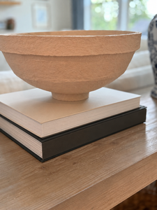 Modern White Paper Mache Pedestal Bowl Handmade Decorative Centerpiece for <b>Console</b> <b>Table</b> Dining <b>Table</b> Coffee <b>Table</b> Decor - Product Image 3