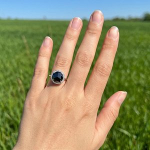 Bague en argent 925 plaqué or avec diamant de laboratoire ajustable, bijou étincelant, élégant et tendance, collection cadeau - Product Image 5