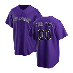 <b>Top</b> Quality Baseball Jersey Sportswear Customized Logo Best Quality Comfortable Quick Dry V-Neck Button-Up Baseball Jersey - Product Image 1