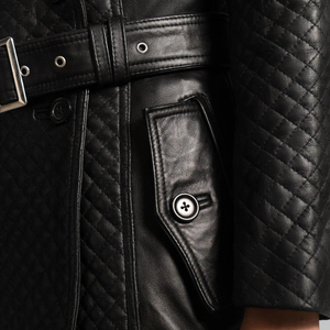 Abrigo unisex de cuero genuino, abrigo largo de invierno, piel suave, manga larga, cuello con muescas, botones al frente, ropa exterior cálida para hombres y mujeres - Product Image 6