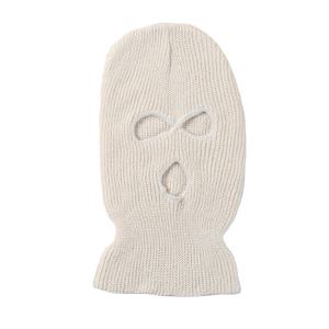 หมวกไหมพรมถักแบบมีรูสำหรับ2025หมวกบีนนี่หมวกหน้ากากถัก3รูดีไซน์ตามสั่ง - Product Image 4