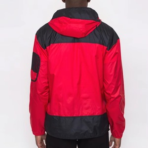 Men's Hooded Red Black Color Blocking Windproof Polyester/Nylon Windbreaker Jacket Autumn Outdoor Wear Zipper Closure Regular - Product Image 6