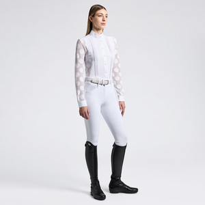 High Quality 4way Stretch Horse Riding <b>Equestrian</b> Shirt Top Base Layer Competition Show Shirt Polo in Soft Feel Technical Fabric - Product Image 2