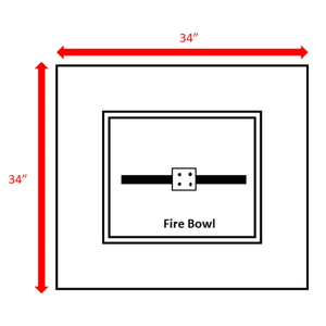 12\" H Outdoor <b>Fire</b> <b>Pit</b> <b>Table</b> Durable Concrete Construction for Outdoor Entertaining - Product Image 5