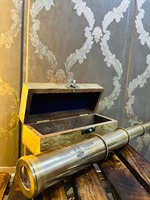 Télescope marin victorien en laiton poli, type Angel Spyglass, avec boîte en bois faite à la main, pour la Journée de la Terre, les mariages, Halloween, les anniversaires