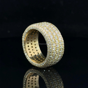 Fully Iced Out Moissanite Men's Hip Hop Custom <b>Ring</b> 925 <b>Sterling</b> <b>Silver</b> Rhodium Plated <b>Engagement</b>, Wedding or Anniversary Gift - Product Image 3