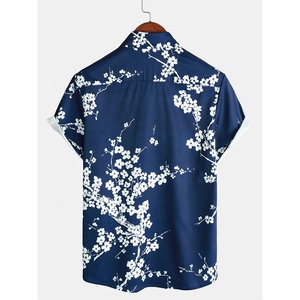 Camisa hawaiana con estampado de sublimación para hombre, camisa de playa con botones completos personalizada, a la moda, Floral, diseño OEM, ropa de cabaña - Product Image 2