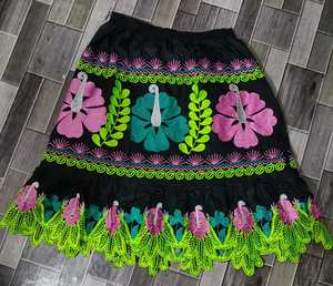 Custom New Design Flower Embroidered Cotton Fabric Pohnpei Skirt Ankle-Length Solid Chiffon 100% Cotton Women <b>Mini</b> Skirts 2026 - Product Image 6