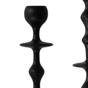 Support à bougie décoratif noir fini pour la décoration intérieure, porte-bougie de haute qualité en aluminium coulé, fait main et personnalisé - Product Image 4