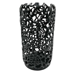 <b>Black</b> <b>Candle</b> Holder with Organic Lattice Design Durable Home Decoration Metal Lantern Style - Product Image 6