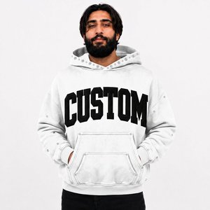 Sweat à capuche d'hiver brodé personnalisé en molleton 100 % coton épais, coupe oversize avec motif graphique pour les acheteurs américains - Product Image 2