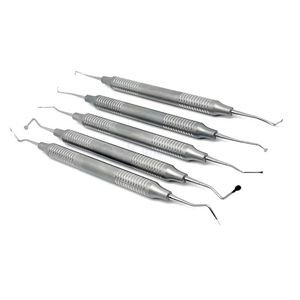 Kit de 5 Piezas de Raspadores Dentales de Acero Inoxidable de Doble Punta para Eliminar el Sarro y la Placa, Juego Profesional para Periodoncia - Product Image 3