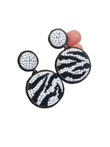 <b>CRYSTAL</b> CRAFT HEART Handmade Embroidered Hoop Glass Bead Earrings Bohemian Style Cute Light <b>Animal</b> Pattern Flowers Party Gifts - Product Image 2