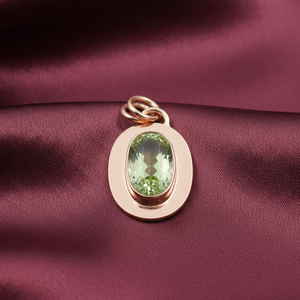 Pendentif ovale en cyanite verte naturelle, argent sterling 925, plaqué or rose, plaqué or jaune, bijoux minimalistes faits à la main - Product Image 4