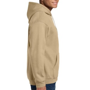 Sweat-shirt à capuche en molleton uni pour homme, coupe classique, décontracté, pour l'automne, 100% coton tricoté, manches longues, rouge - Product Image 6
