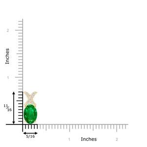 14K <b>Solid</b> <b>Gold</b> Natural Oval Emerald XO <b>Pendant</b> With Diamonds Fine Jewellery May Birthstone Luxury Anniversary New Arrival 2026 - Product Image 2