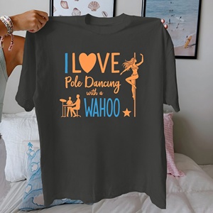 I LOVE <b>Pole</b> <b>Dancing</b> pure cotton women's Tshirt comfort fit - Product Image 3