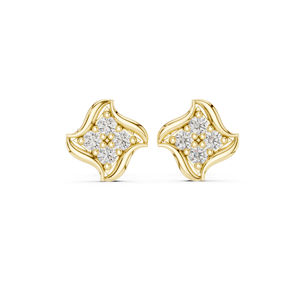 Boucles d'oreilles en or rose 14 carats avec diamant rond cultivé en laboratoire pour un usage quotidien, pour femmes |   Nouveau diamant cultivé - Product Image 3